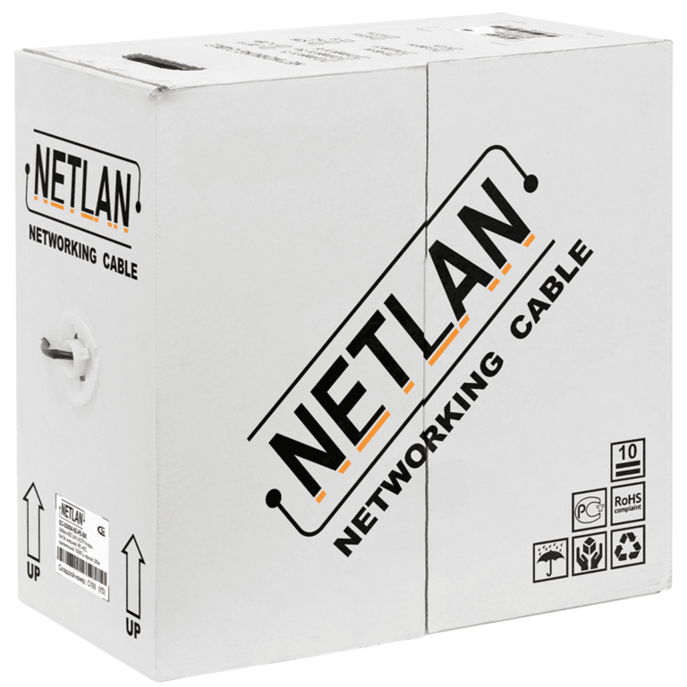 Пожаробезопасный кабель U/UTP NETLAN EC-UU004-5E-LSZH-OR Cat 5e для внутренней прокладки, 305 м